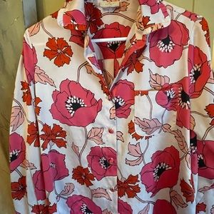 Kate Spade unique large flower red shirt